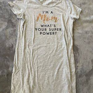 Gray Graphic T-Shirt Dress
